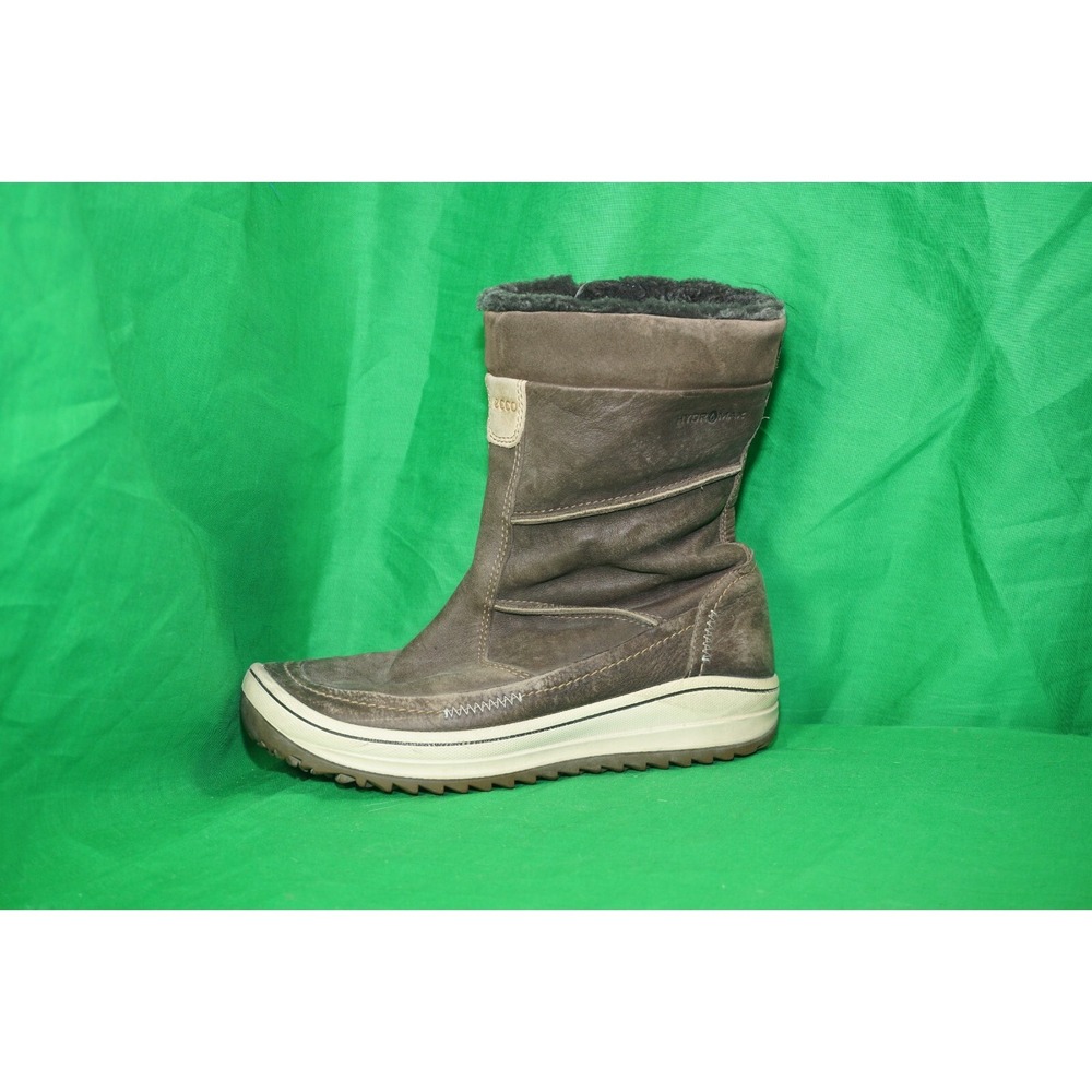 Ecco Womens Snow Boots Brown Leather Mid Calf Winter Size 38 US 7-7.5 - Picture 9 of 10